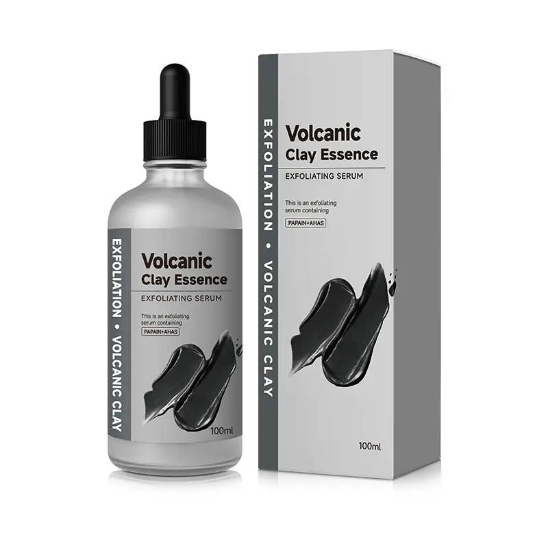 OEM Private Label Volcanic Clay Exfoliating Serum Deep Pore Cleansing Brightening Skin Custom Formula for Beauty Brand