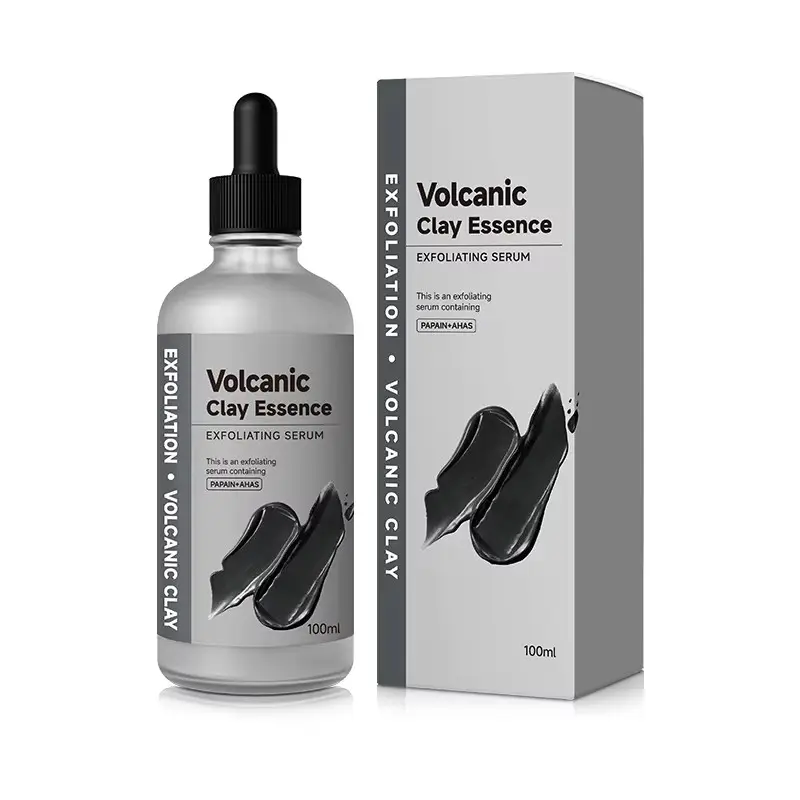 OEM Private Label Volcanic Clay Exfoliating Serum Deep Pore Cleansing Brightening Skin Custom Formula for Beauty Brand