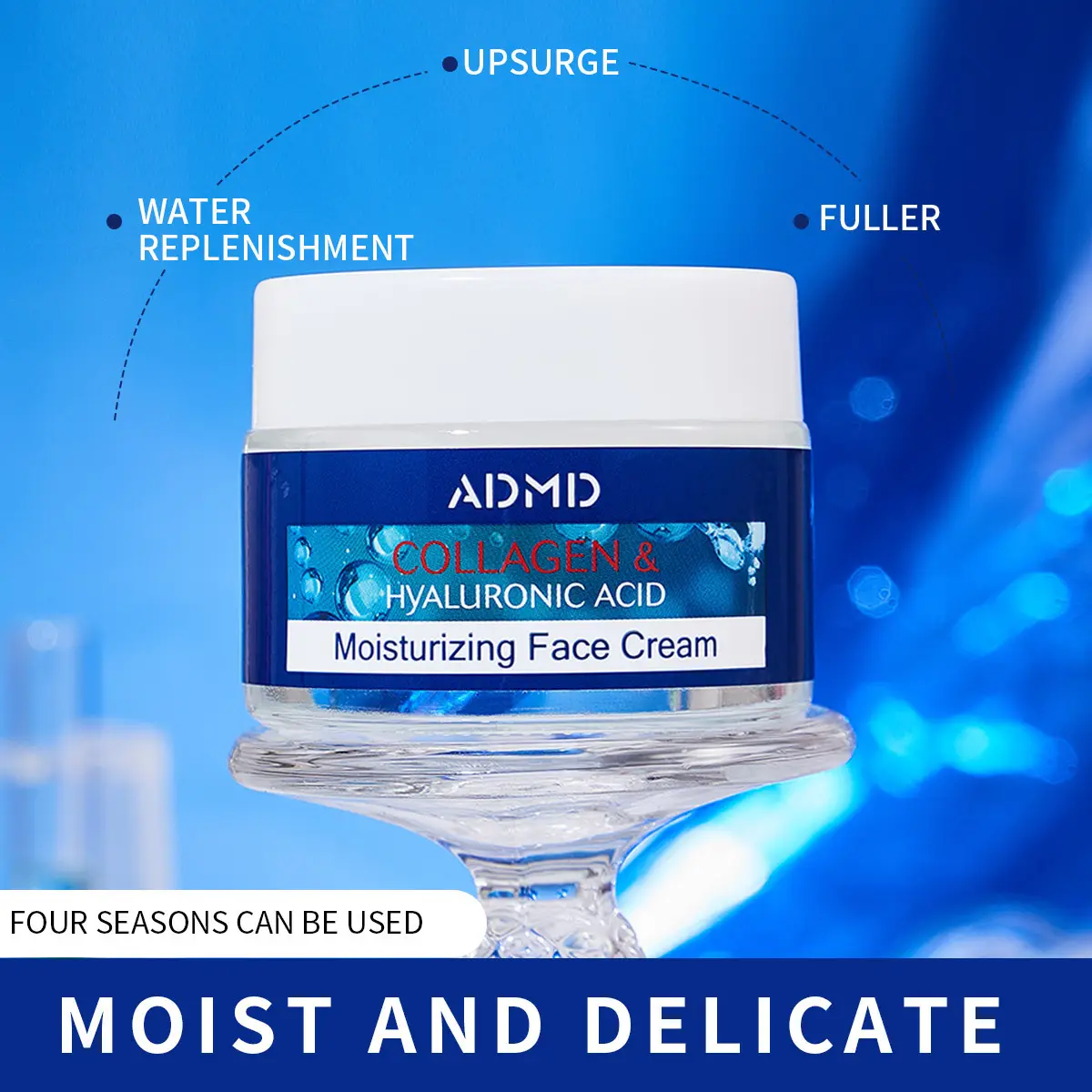 Private Label OEM Collagen & Hyaluronic Acid Face Cream Moisturizer with Shea Butter & Vitamin for All Skin Types Skin Whitening