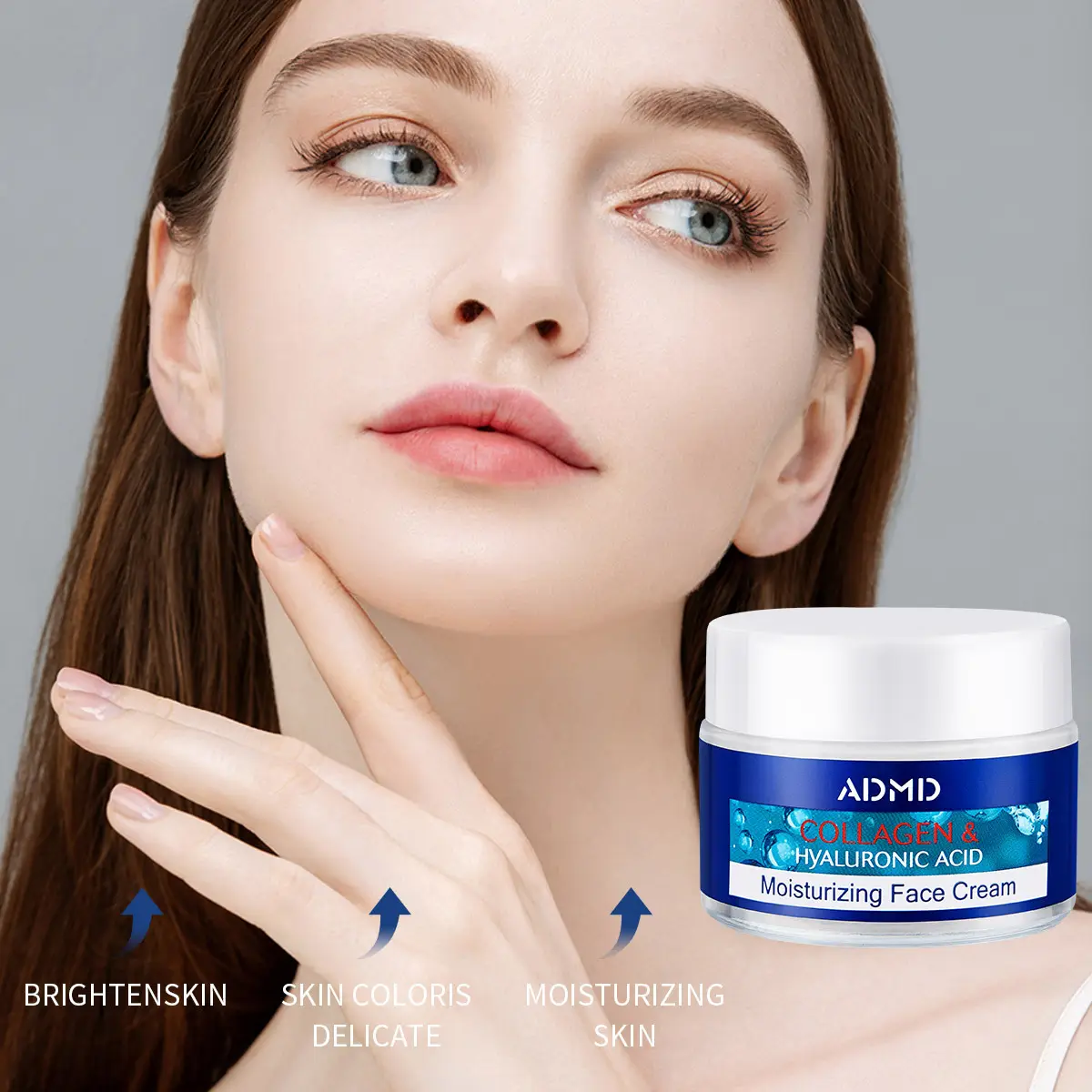 Private Label OEM Collagen & Hyaluronic Acid Face Cream Moisturizer with Shea Butter & Vitamin for All Skin Types Skin Whitening