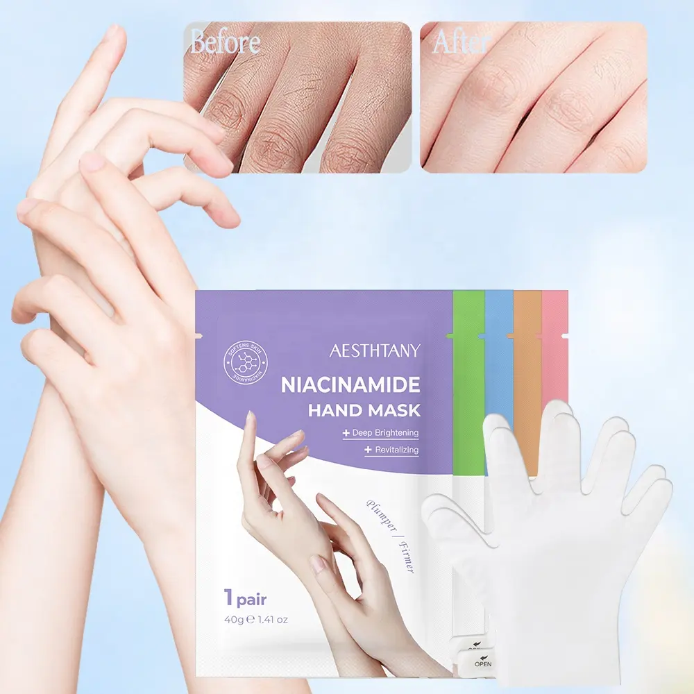 AESTHTANY Collagen Hand Mask 40g for Deep Moisturizing & Repair Nourishing Whitening Firming Anti-Wrinkle Daily Hand Care OEM