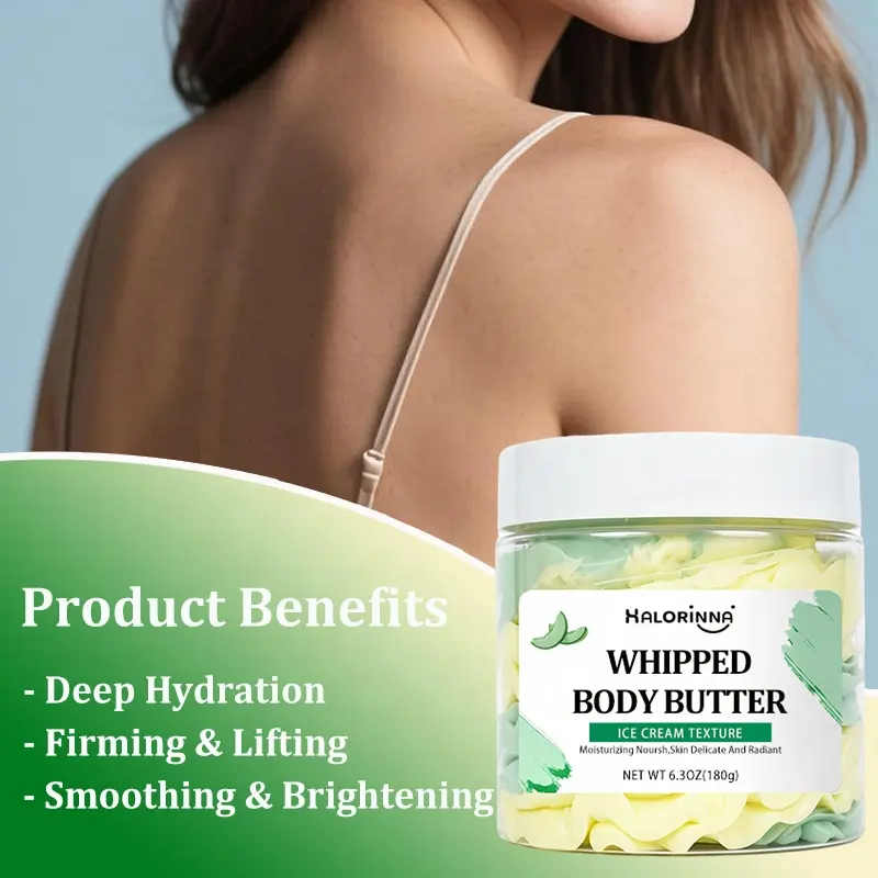 HALORINNA Mint Melon Dual Color Lotion 180g Whipped Melting Texture Brightening Nourish Dry Rough Elbow Knee Skin Treatment OEM