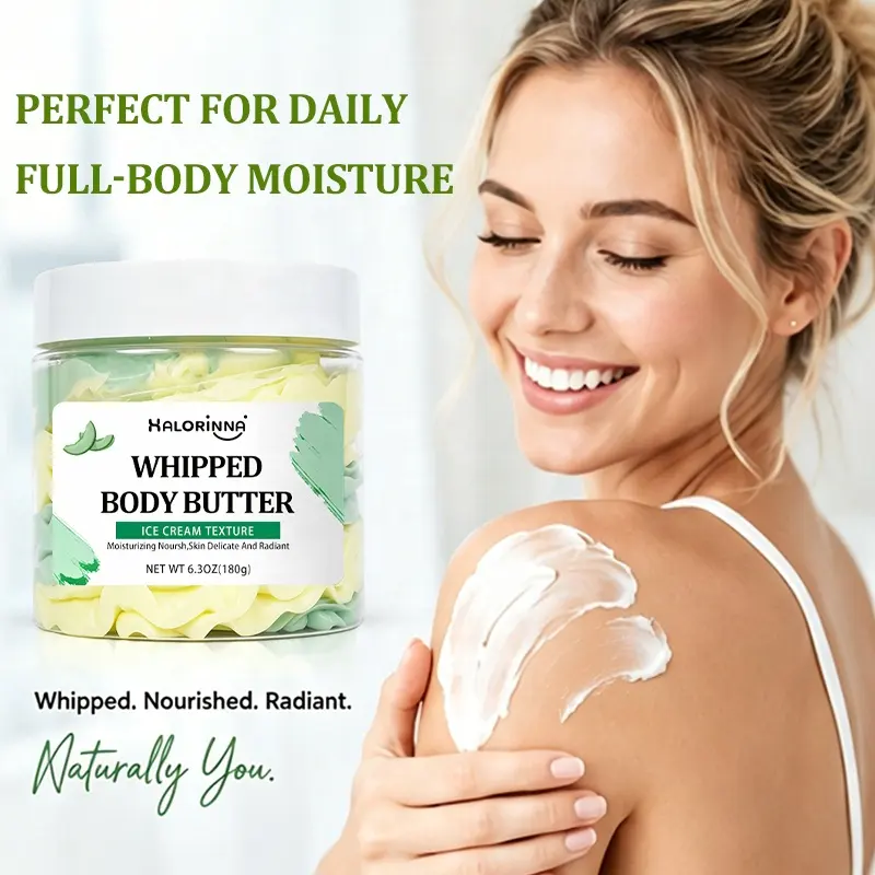 HALORINNA Mint Melon Dual Color Lotion 180g Whipped Melting Texture Brightening Nourish Dry Rough Elbow Knee Skin Treatment OEM