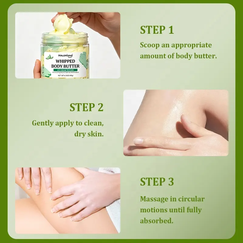 HALORINNA Mint Melon Dual Color Lotion 180g Whipped Melting Texture Brightening Nourish Dry Rough Elbow Knee Skin Treatment OEM