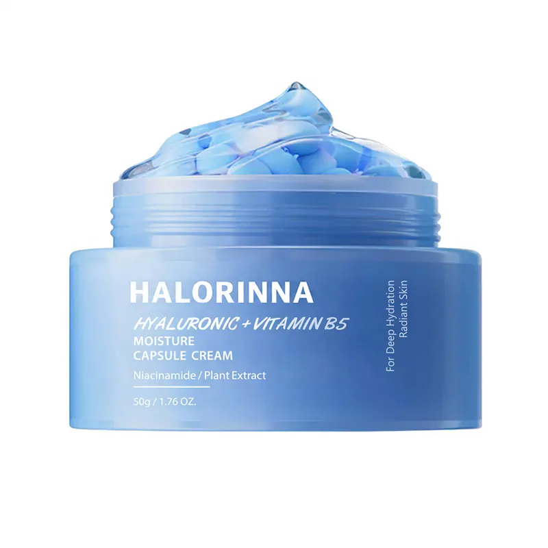 HALORINNA OEM 50g Hyaluronic Vitamin B5 Revitalizing Capsule Cream Regulation Restore Translucent Glow Moisturizing Repair Care
