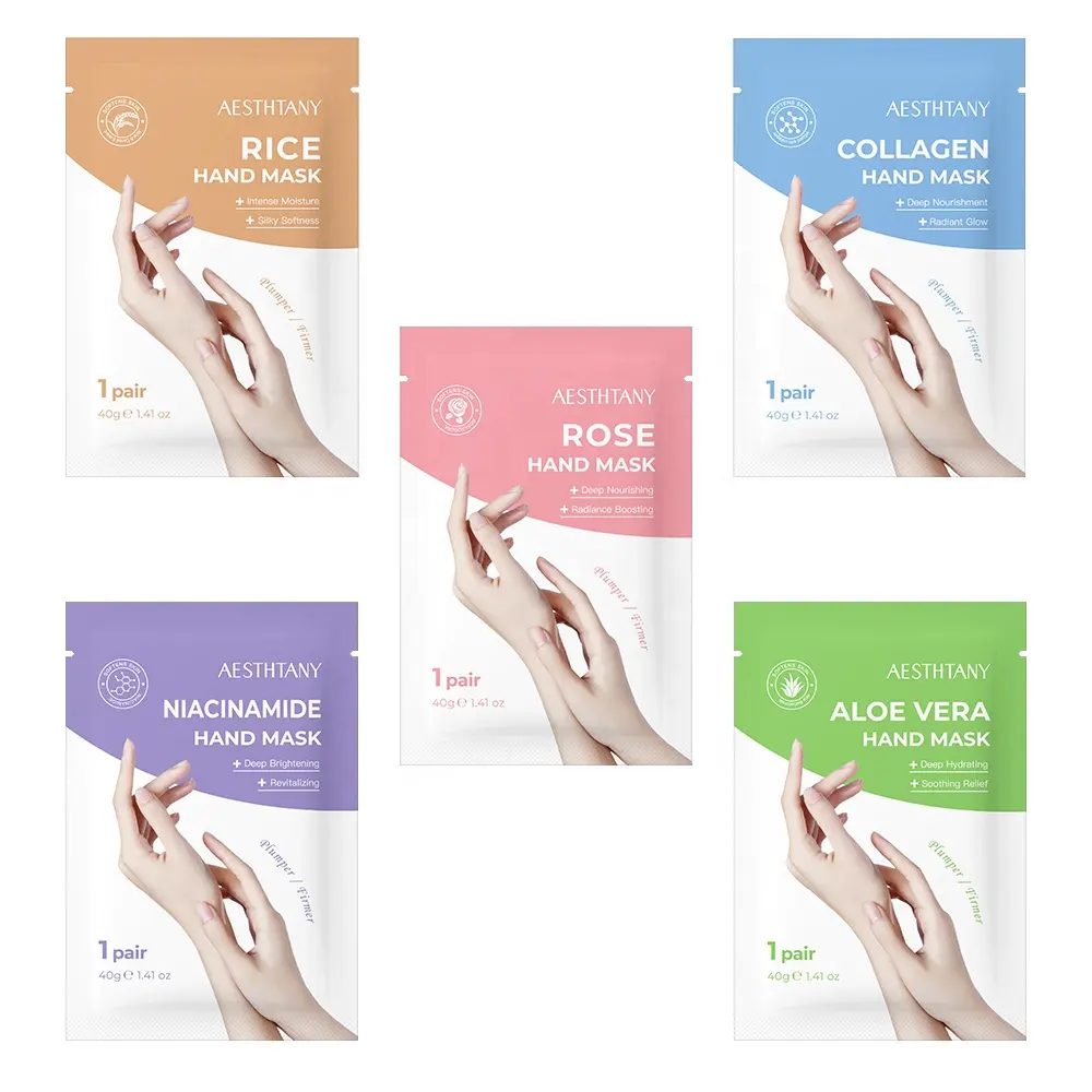 AESTHTANY Hand Mask 40g for Deep Moisturizing & Soothing Repair Whitening & Anti-Wrinkle for Dry Cracked Hands Daily Care OEM