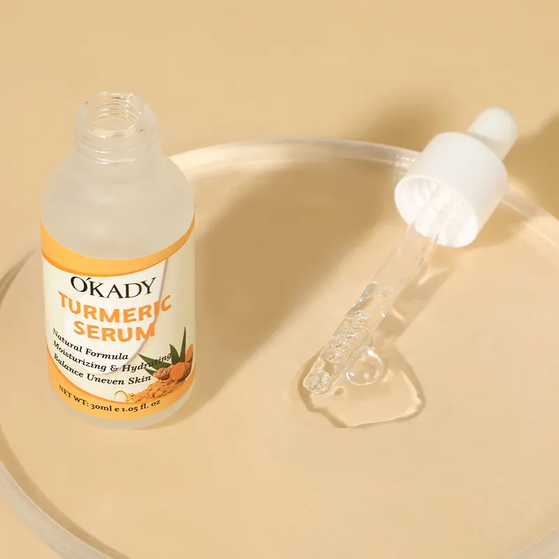 O'KADY 30ml Turmeric Facial Serum with Vegan Niacinamide for Brightening Anti-Aging & Balancing Uneven Skin Tone Daily Care OEM