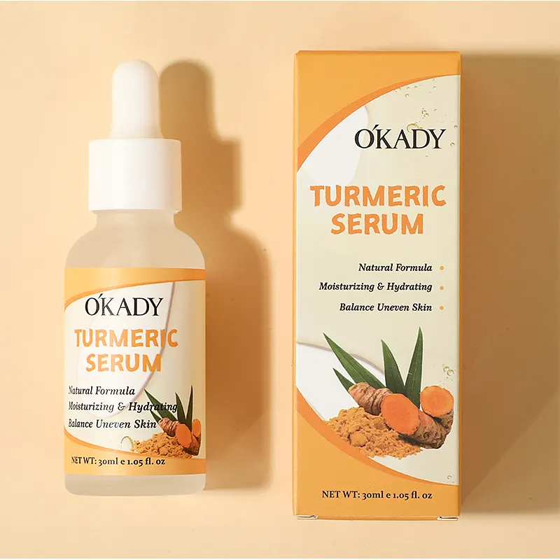O'KADY 30ml Turmeric Facial Serum with Vegan Niacinamide for Brightening Anti-Aging & Balancing Uneven Skin Tone Daily Care OEM