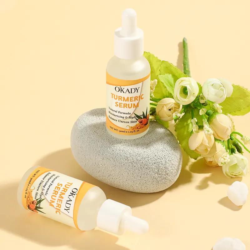 O'KADY 30ml Turmeric Facial Serum with Vegan Niacinamide for Brightening Anti-Aging & Balancing Uneven Skin Tone Daily Care OEM
