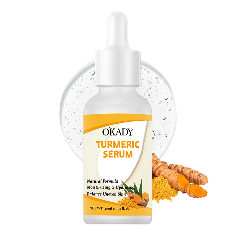 O'KADY 30ml Turmeric Facial Serum with Vegan Niacinamide for Brightening Anti-Aging & Balancing Uneven Skin Tone Daily Care OEM