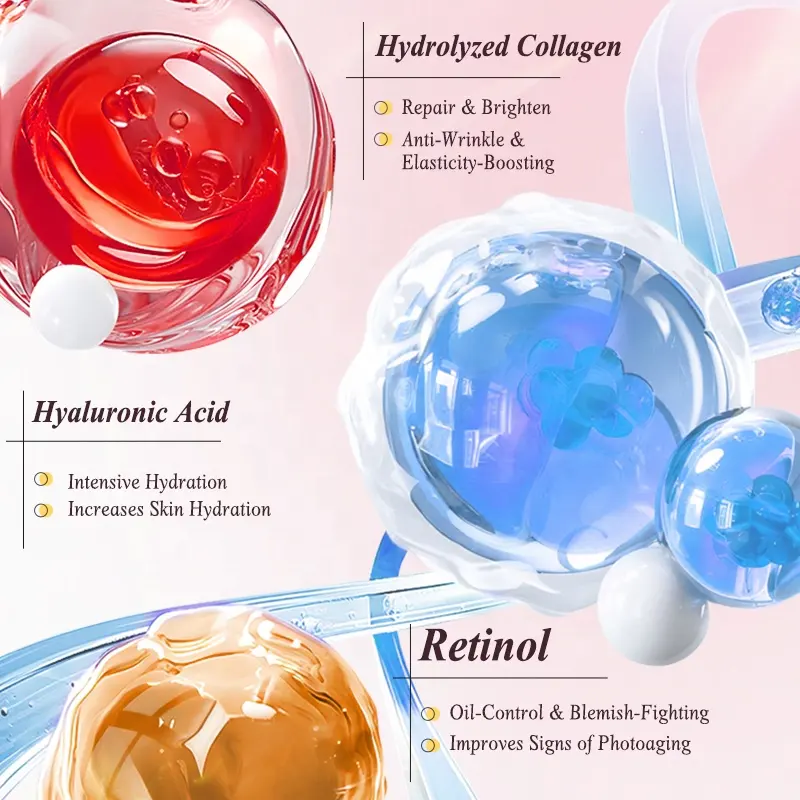 HALORINNA Collagen Firming Gel Facial Sheet with Niacinamide & Hyaluronic Acid Anti-Wrinkle Moisturizing Whitening Face Sheet