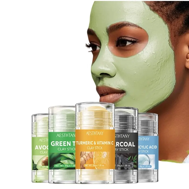 AESTHTANY Portable Avocado Mud Stick Clear Clogged Pores Reduce Sebum for All Skin Daily Hydrating Facial Treatment OEM