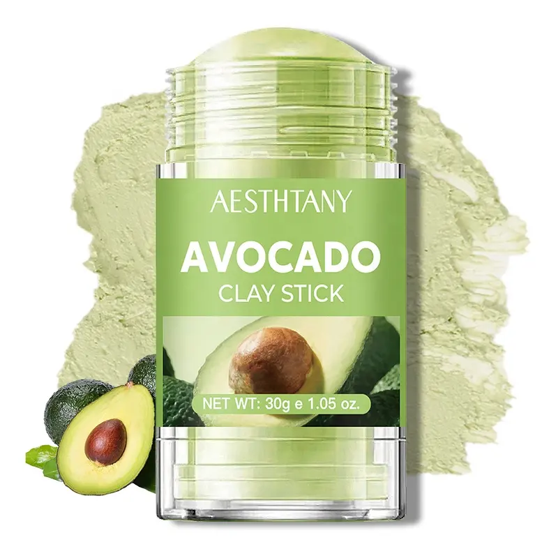 AESTHTANY Portable Avocado Mud Stick Clear Clogged Pores Reduce Sebum for All Skin Daily Hydrating Facial Treatment OEM