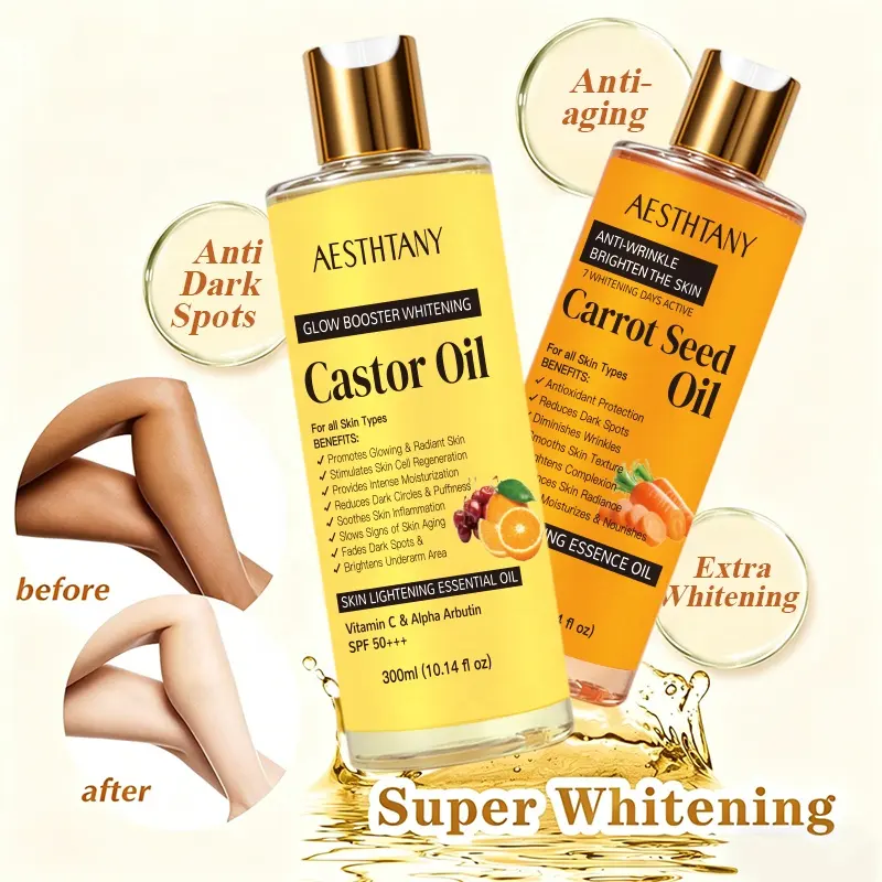 AESTHTANY Whitening Turmeric Repair Body Oil Anti Aging Sun Block Fade Hyperpigmentation Hydrating Body Care OEM Wholesale