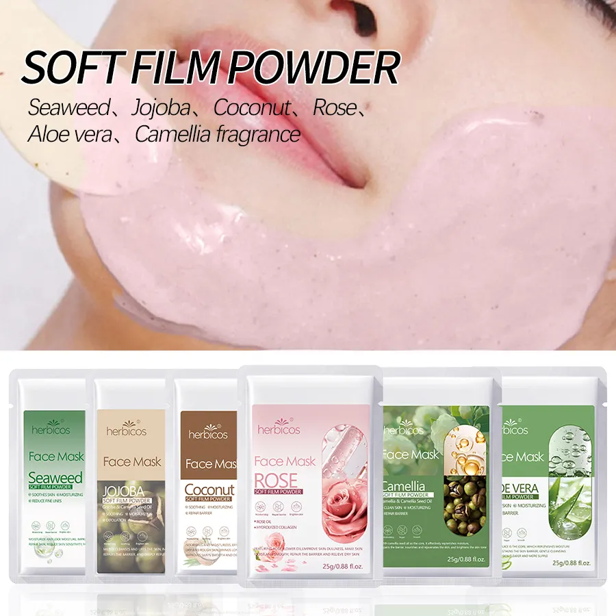 Wholesale 100%Natural Whitening Cooling Collagen Face Mask Powder Spa Peel Off Jelly Mask for Nose Neck Vitamin C Herbal