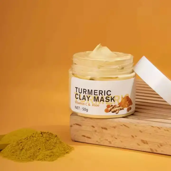 Private Label Turmeric Mud Facial Mask Face Skin Care Brighten Repair Anti-Acne Tumeric Clay Mask