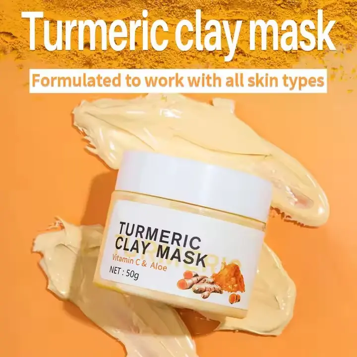 Private Label Turmeric Mud Facial Mask Face Skin Care Brighten Repair Anti-Acne Tumeric Clay Mask