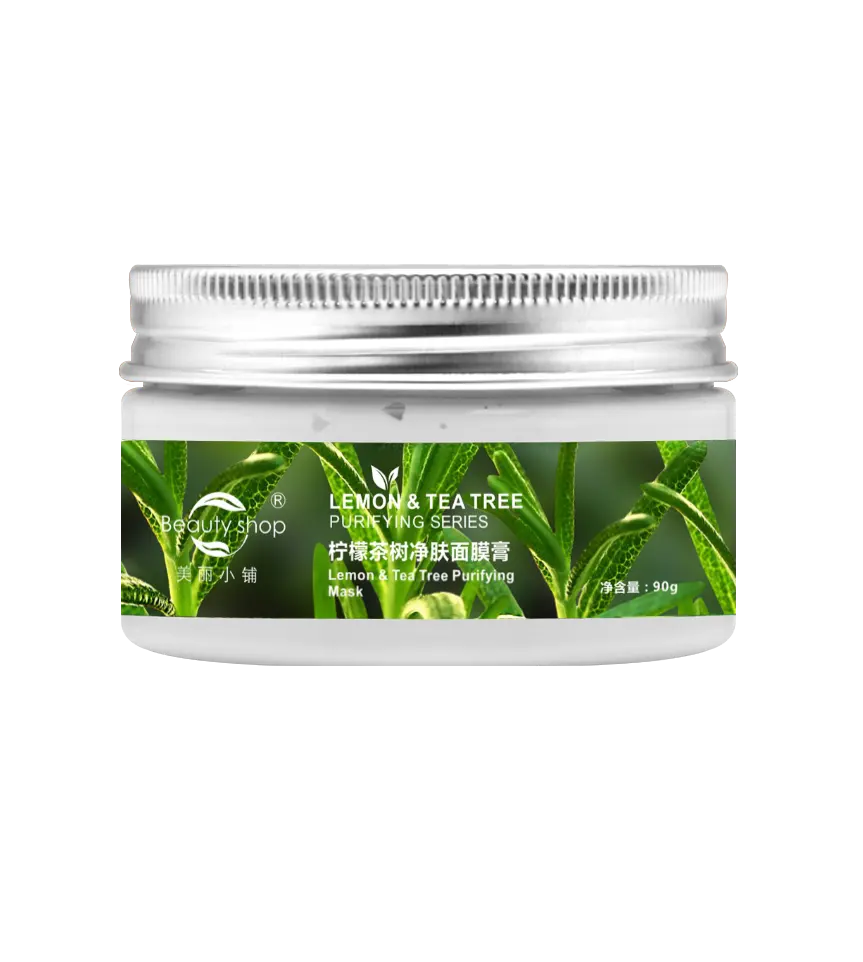 Lemon Tea Tree Purifying Facial Mask Moisturizing Whitening Skincare for Dry Skin Cream Form with Vitamin C Herbal Ingredients