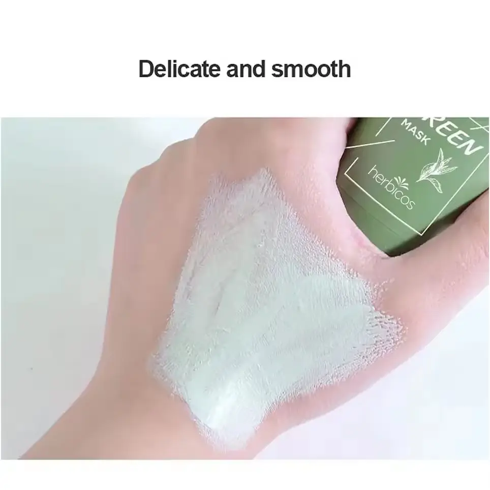 Private Label Green Tea Extract Face Mask Stick Vitamin C Infused Anti-Acne Volcanic Mud Cleanses Pores Oil Control Nose Use