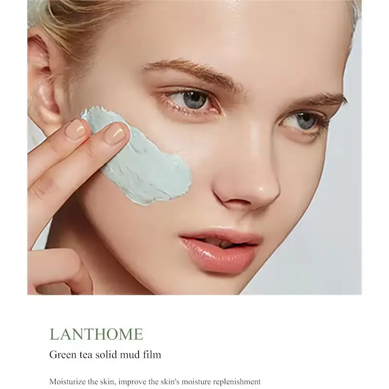 Private Label Green Tea Extract Face Mask Stick Vitamin C Infused Anti-Acne Volcanic Mud Cleanses Pores Oil Control Nose Use