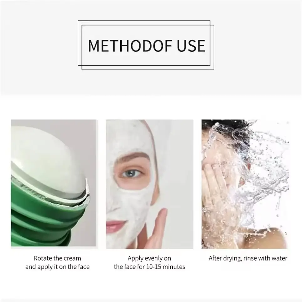 Private Label Green Tea Extract Face Mask Stick Vitamin C Infused Anti-Acne Volcanic Mud Cleanses Pores Oil Control Nose Use