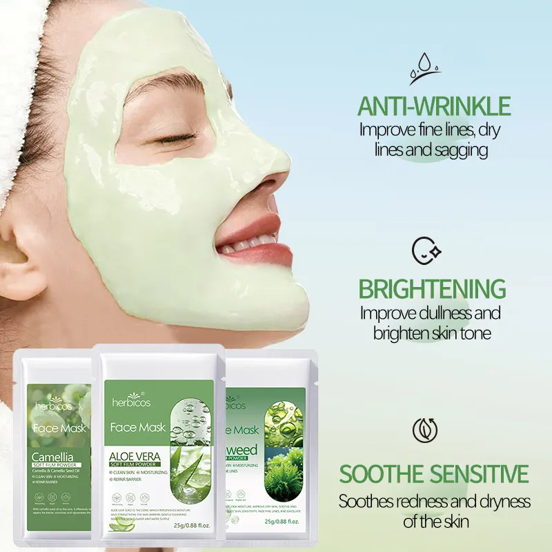 Private Label Collagen Jelly Mask Powder Peel Off Hydrating Brightening Facial Spa Treatment OEM Firming Clay Powder Mask