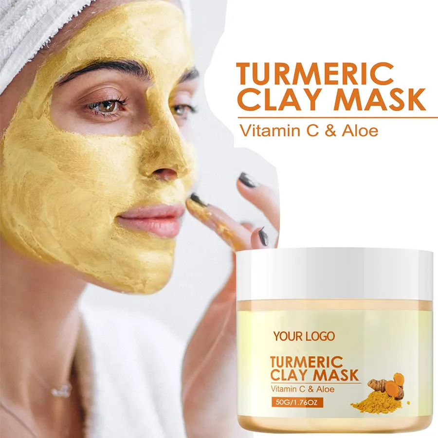For Herbicos Private Label Whitening Moisturizing Turmeric Mud Mask ODM/OEM Facial Repair Skincare Product for Face & Body Use