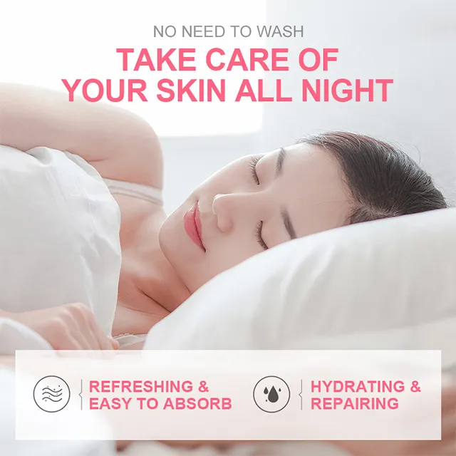 Herbicos Natural Plant Extraction Portable Travel Face Wash Free Brightening Sakura Sleeping Facial Mask