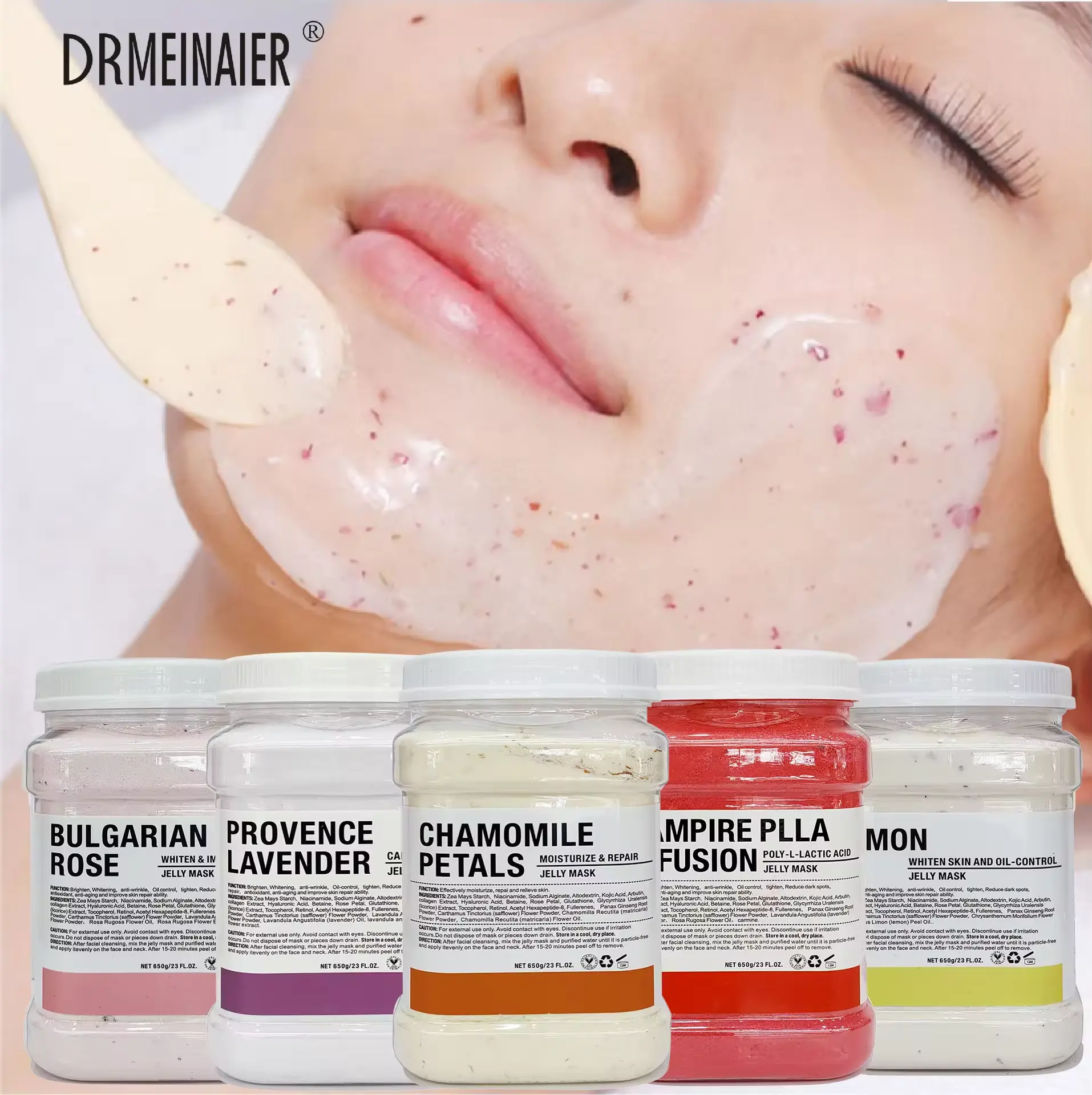 Vegan 650g Hyaluronic Acid Mask Powder Facial Moisturizing Peeling Soft Collagen Jelly for Face Neck Hand Body Use
