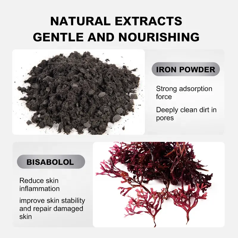 AESTHTANY 50ml Magnetic Mud Mask Iron Powder Seaweed Bisabolol Deep Pore Cleansing Moisturizing Oil Control All Skin Types