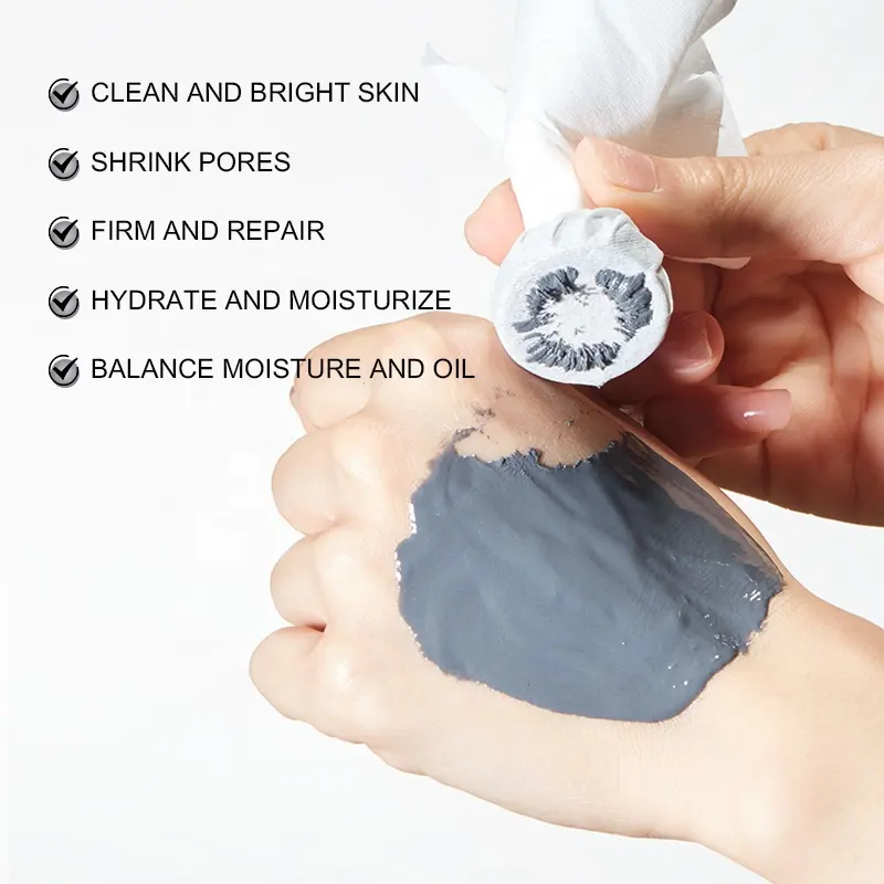 AESTHTANY 50ml Magnetic Mud Mask Iron Powder Seaweed Bisabolol Deep Pore Cleansing Moisturizing Oil Control All Skin Types