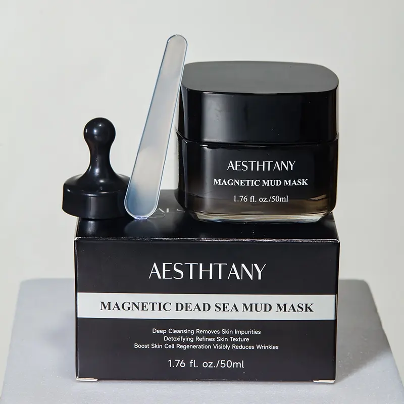 AESTHTANY 50ml Magnetic Mud Mask Iron Powder Seaweed Bisabolol Deep Pore Cleansing Moisturizing Oil Control All Skin Types