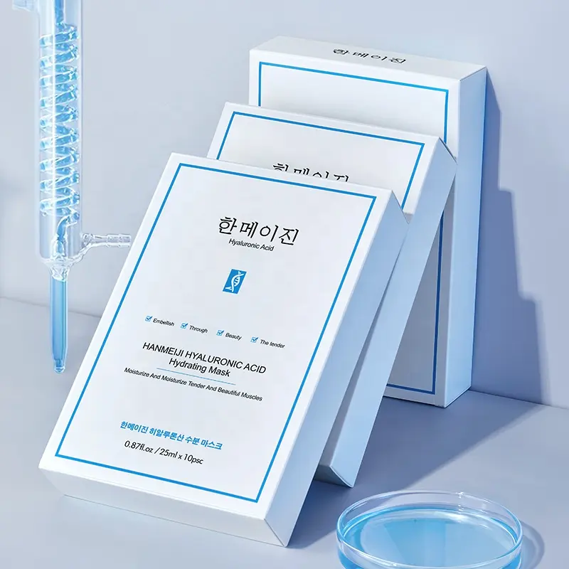 Private Label 10pcs/Box China Cotton Hydrating Hyaluronic Acid Facial Sheet Masks Moisture Supplementing Anti-wrinkle Nourishing