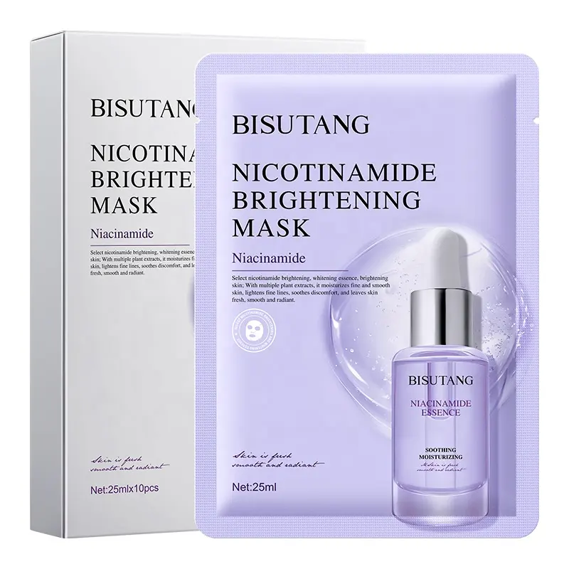 Nicotinamide Brightening Sheet Mask Rose Water Centella Asiatica Extract Targets Dullness Improves Skin Tone Turkic Rose Oil