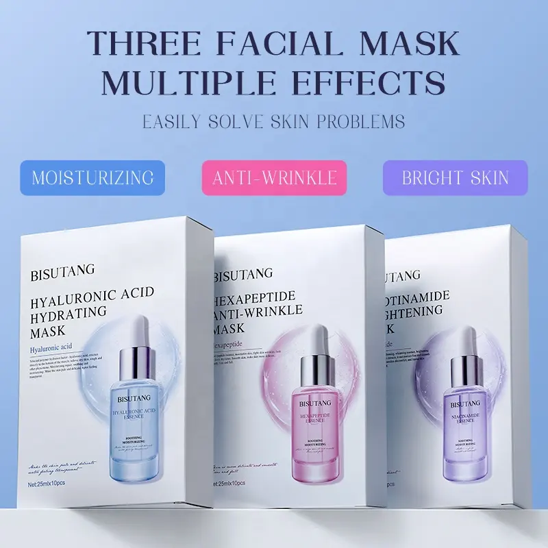OEM Hexapeptide Anti-Wrinkle Facial Sheet Firm Plump Calendula Camellia Sodium Hyaluronate Acetyl Hexapeptide-8 Reduced