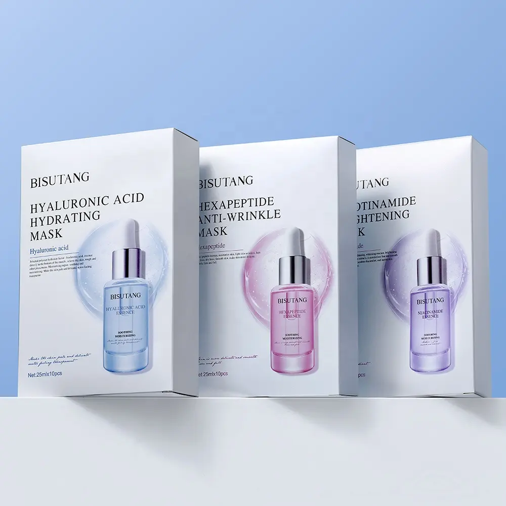 OEM Hot Sell 25ml Nicotinamide Whitening Hydrating Beauty Face Sheet Mask Hexapeptide Anti-Wrinkle Facial Mask