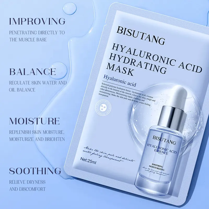 OEM Hot Sell 25ml Nicotinamide Whitening Hydrating Beauty Face Sheet Mask Hexapeptide Anti-Wrinkle Facial Mask