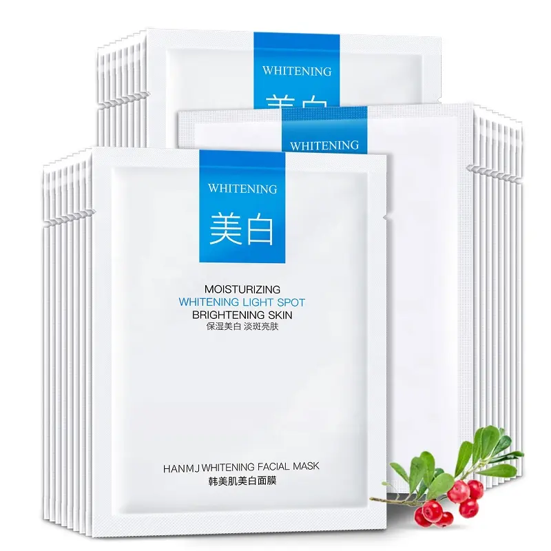 Hanmj Wholesale Mild Skin Care Products Whitening Lightening Hydrating Sheet Mask Cotton Face Mask Arbutin Yellowing Hydrating