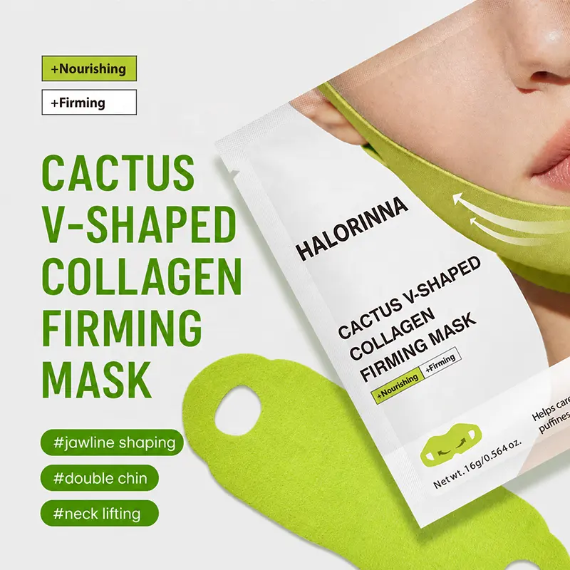 HALORINNA OEM Contour Sculpting V Mask Cactus Anti-Inflammatory Complex Hydrate Slack Cheek Skin Daily Lifting Skincare