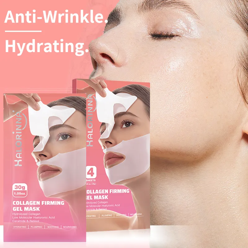 HALORINNA Collagen Firming Gel Mask 30g X 4 Sheets Hydrating Moisturizing Facial Sheet Mask Skin Care Brightening Smoothing detail