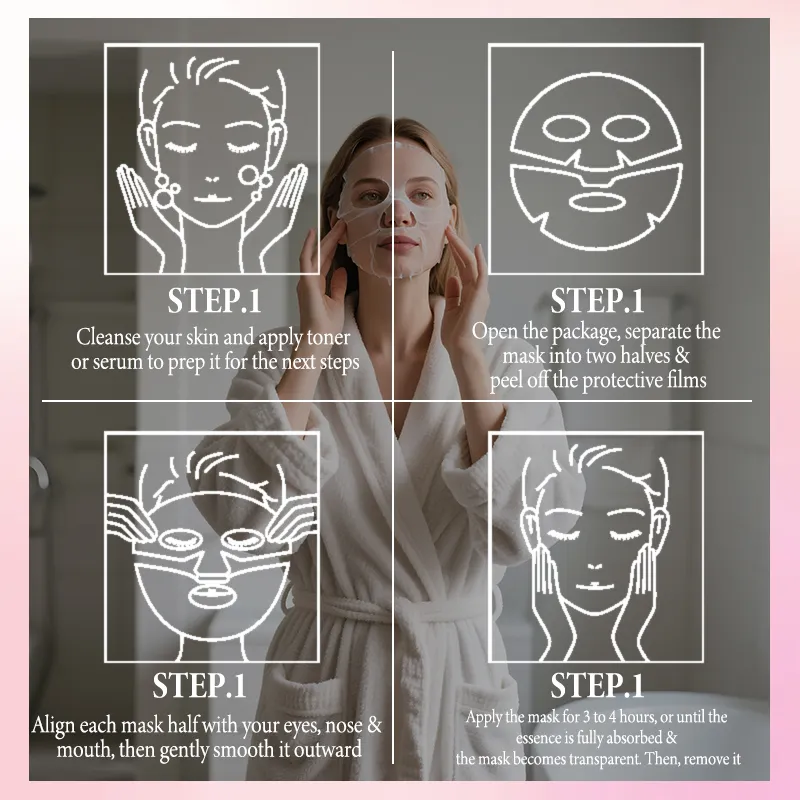 HALORINNA Collagen Firming Gel Mask 30g X 4 Sheets Hydrating Moisturizing Facial Sheet Mask Skin Care Brightening Smoothing