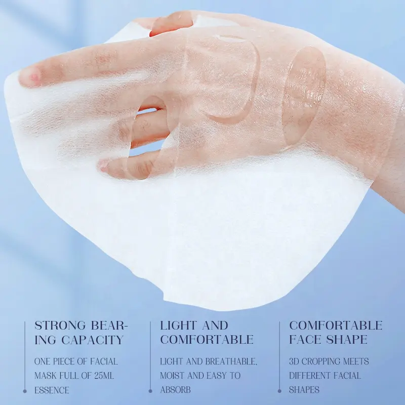 BISUTANG 25ml*10pcs Saussurea Freezing Face Mask Cotton Sheet Facial Mask With Snow Lotus Snow Grass Witch Hazel