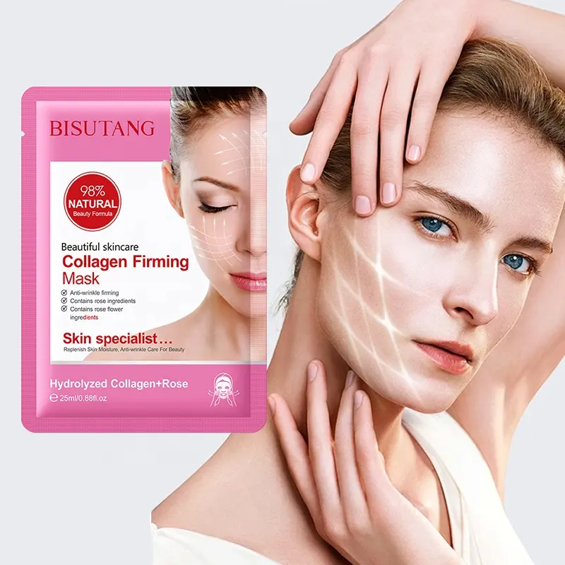 BISUTANG Collagen Facial Sheet Boost Skin Maintain Skin Plumpness Elasticity Brightening Hydrating Nourishing Daily Facial Care