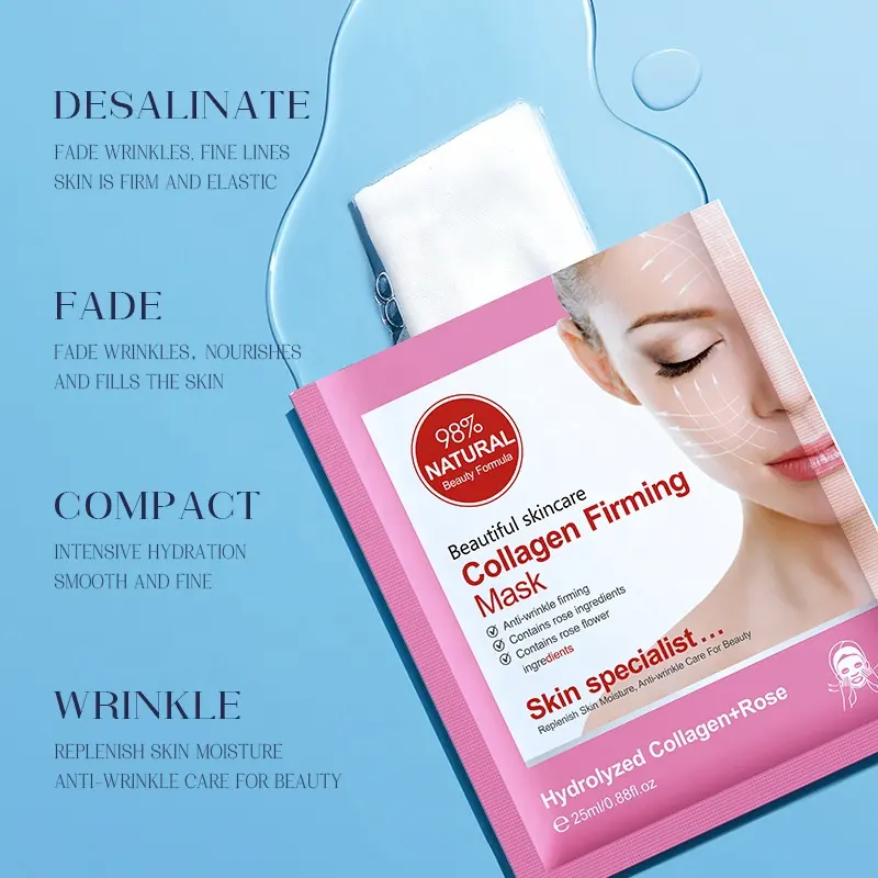 BISUTANG Collagen Facial Sheet Boost Skin Maintain Skin Plumpness Elasticity Brightening Hydrating Nourishing Daily Facial Care