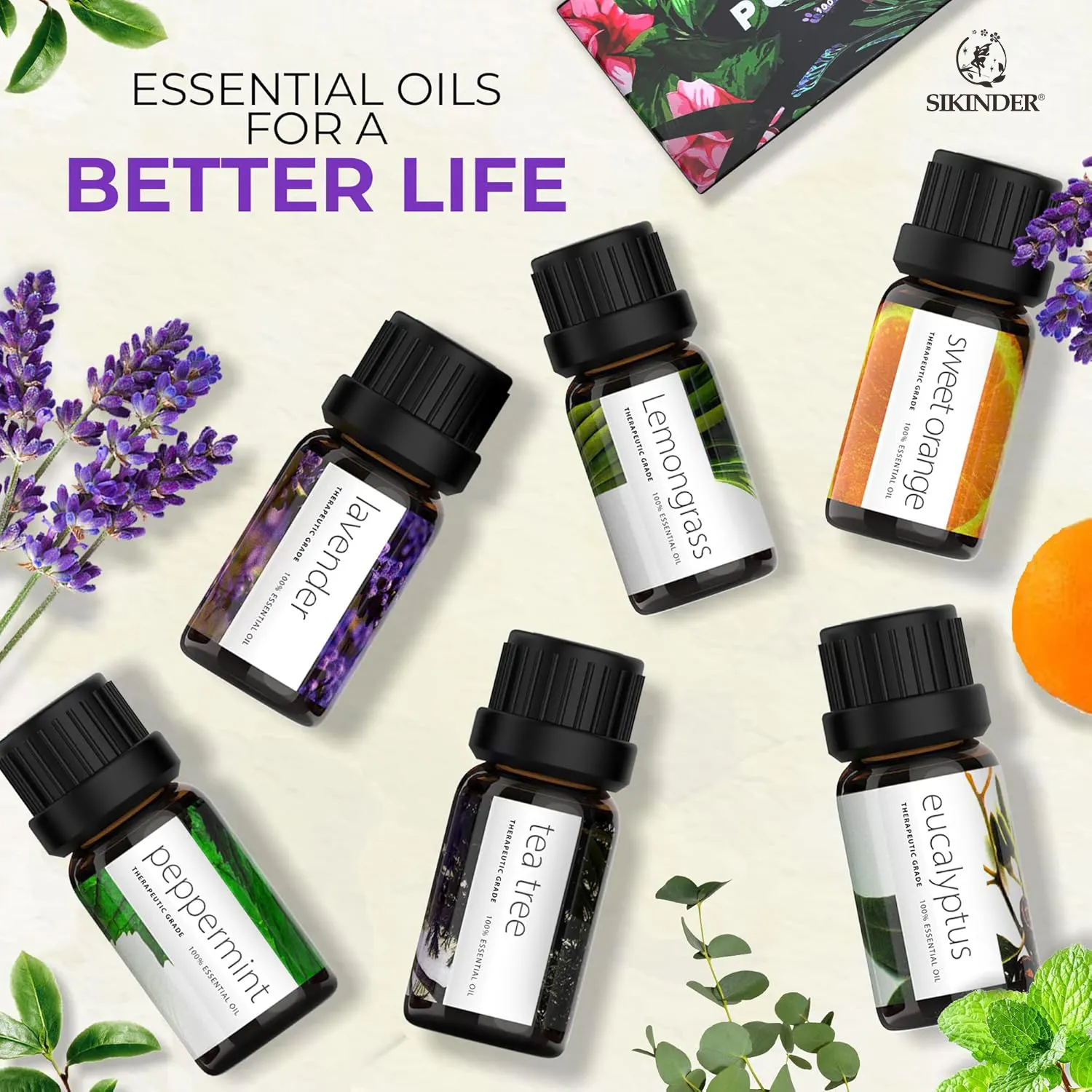 Hot Sale Pure Nature Organic Essential Oils Tea Tree Peppermint Lavender Diffuser with Myrrh Sandalwood Wholesale Selling Points