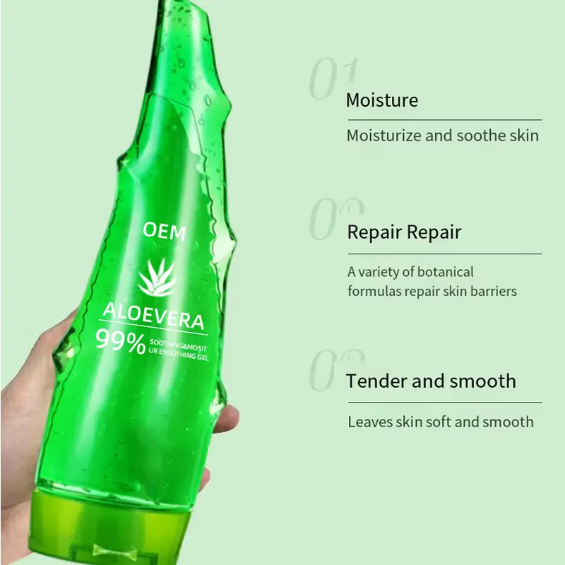 Pure Aloe Vera Gel 100% Natural Face Care Moisturizing Whitening Aloe Vera Gel Custom logo