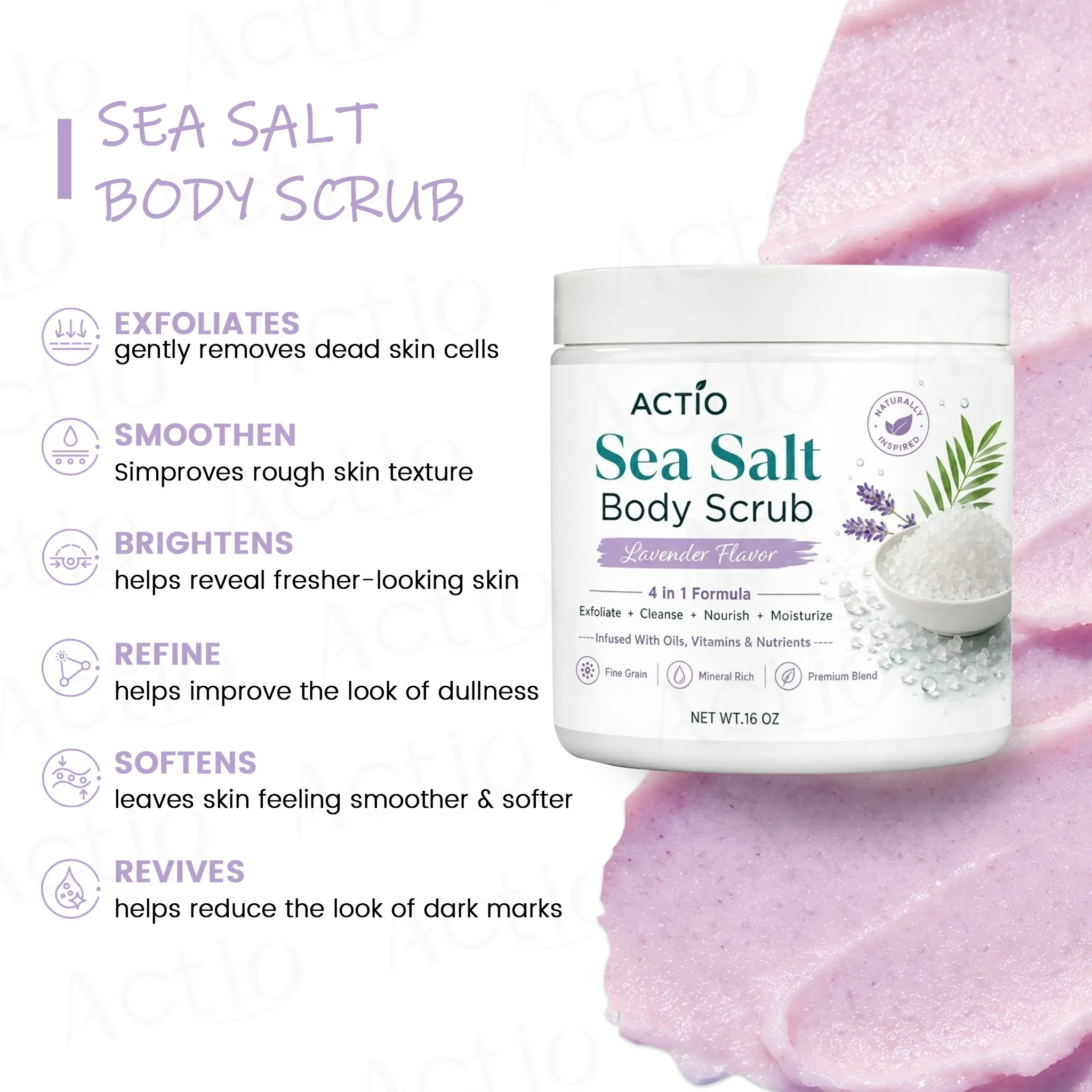 Hot Selling Lavender Body Scrub Skin Care Body Wash Scrub Natural Fragrance Soothes Stress and Relaxes Body