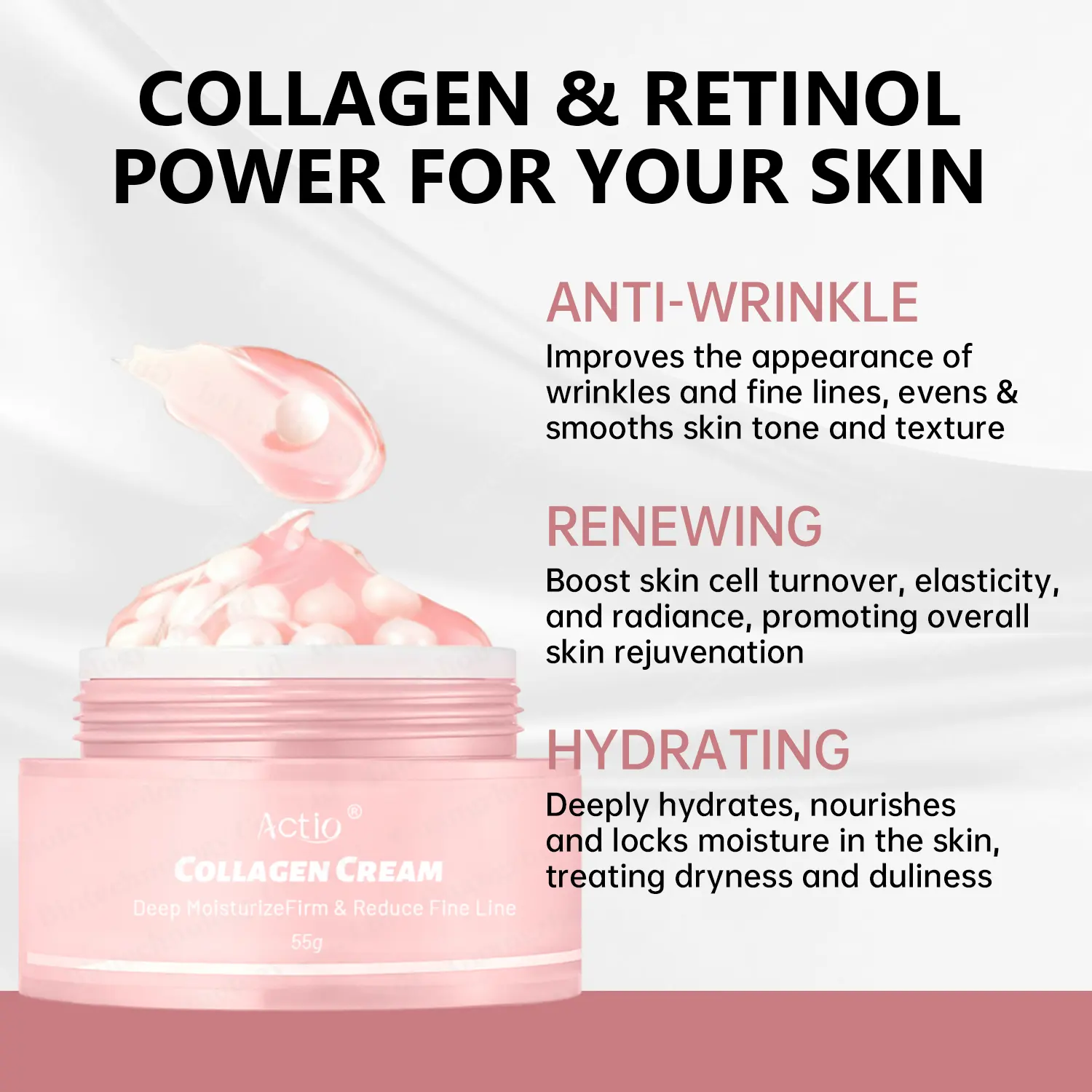 Collagen Whitening Capsule Cream With Glutathione Vegan Collagen Peptide Nourishing & Firming Cream