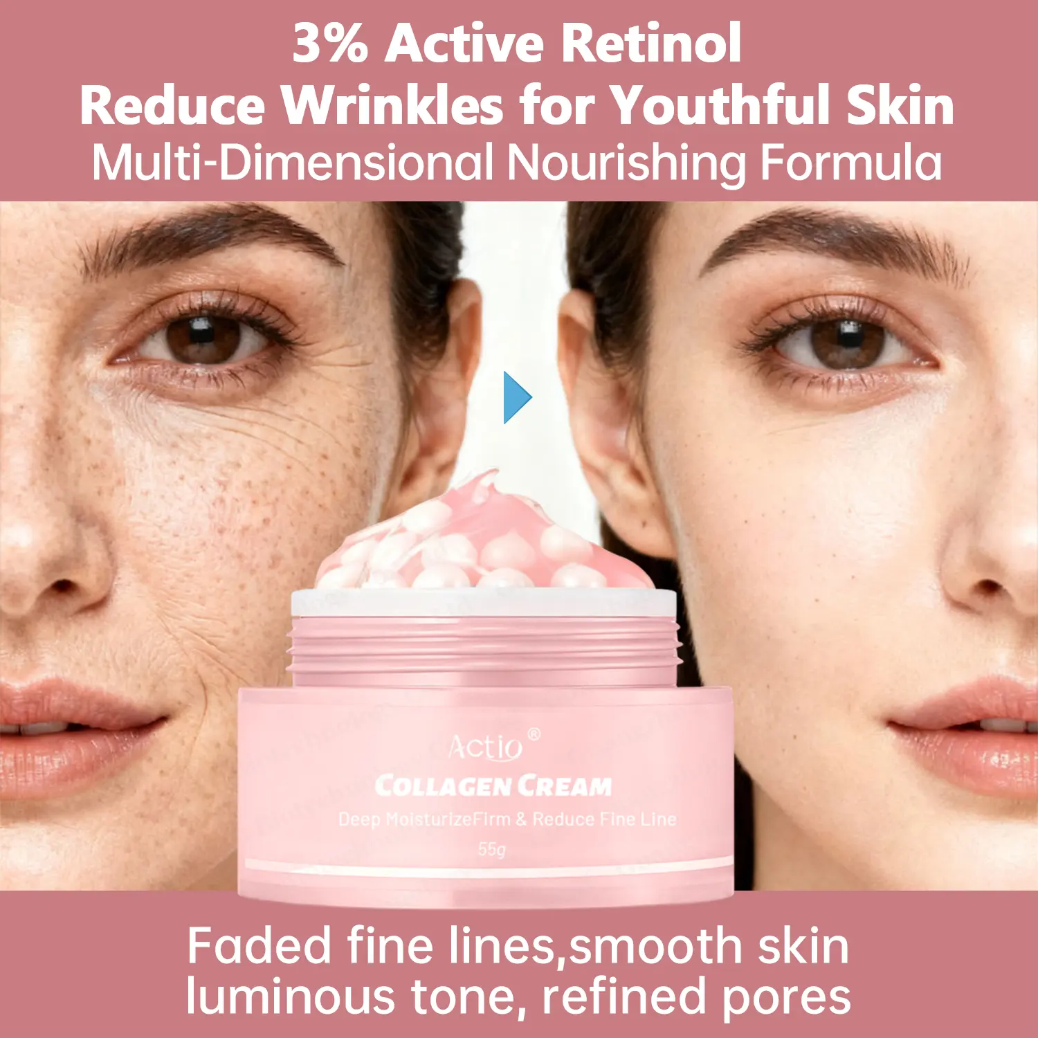 Collagen Whitening Capsule Cream With Glutathione Vegan Collagen Peptide Nourishing & Firming Cream