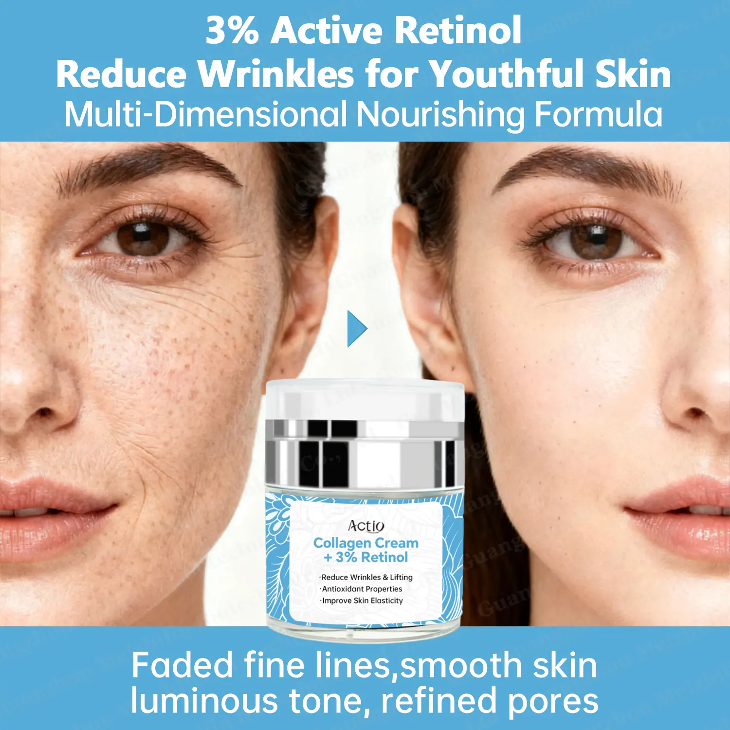 OEM Private Label Organic Korean Skin Care Anti Aging Retinol Collagen Jelly Cream Intensive Firming & Moisturizing